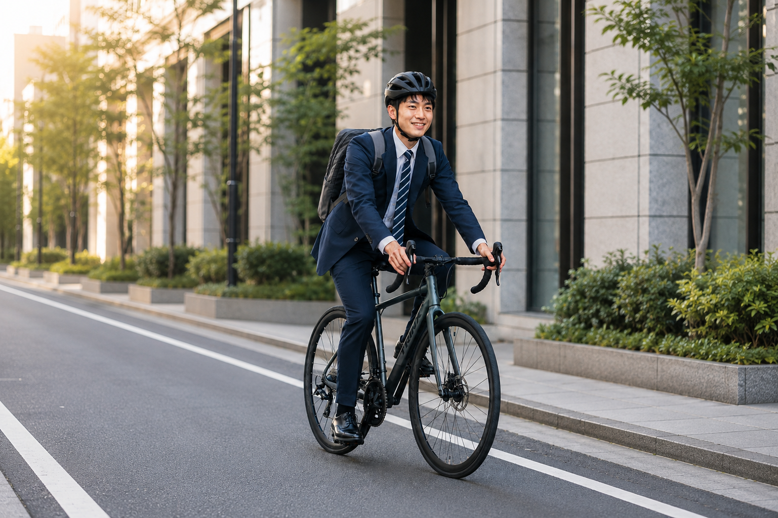 通勤でTRINXロードバイクに乗るユーザー